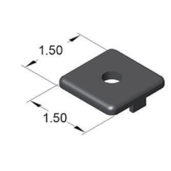 Embout 3,81 cm x 3,81 cm plastique noir avec fixation à emboîter | Rainure en T série 15