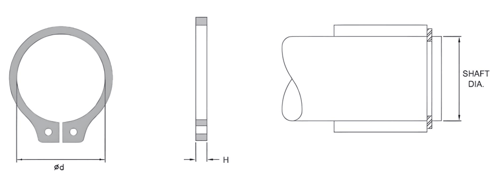 External Retaining Ring (N1400) 0.984" - Carbon Steel