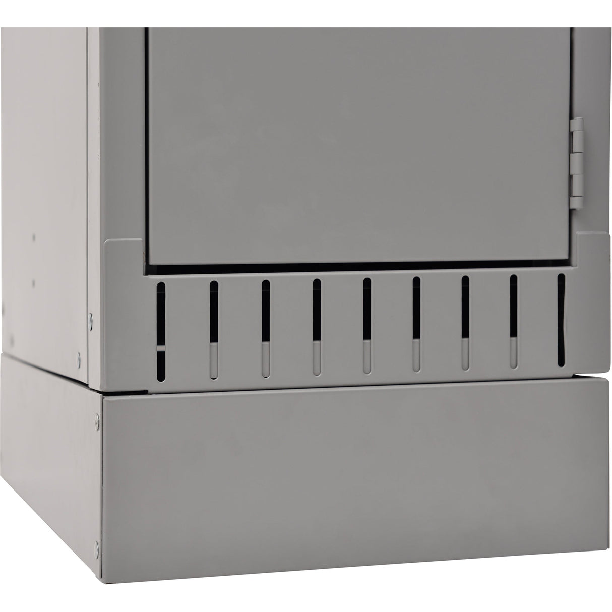 Raised Base, 1 Banks, 4" H x 12" W x 18" D, Grey, Steel