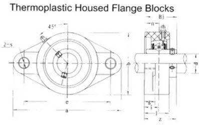 FLPL207 | Thermoplastic 2-Bolt Flange Bearing Units Housings Only