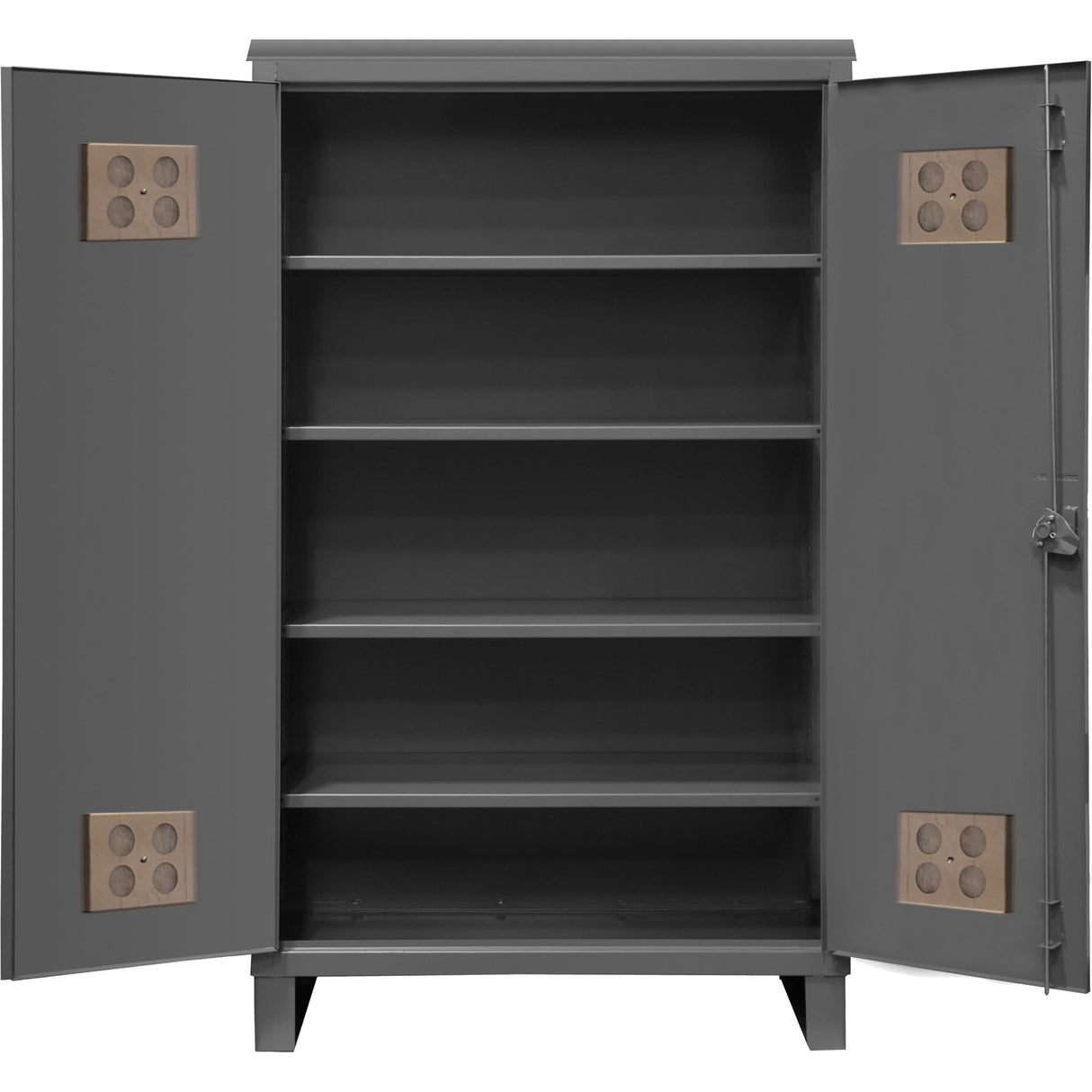 Heavy-Duty Outdoor Cabinet, Steel, 4 Shelves, 78" H x 48" W x 24" D, Grey