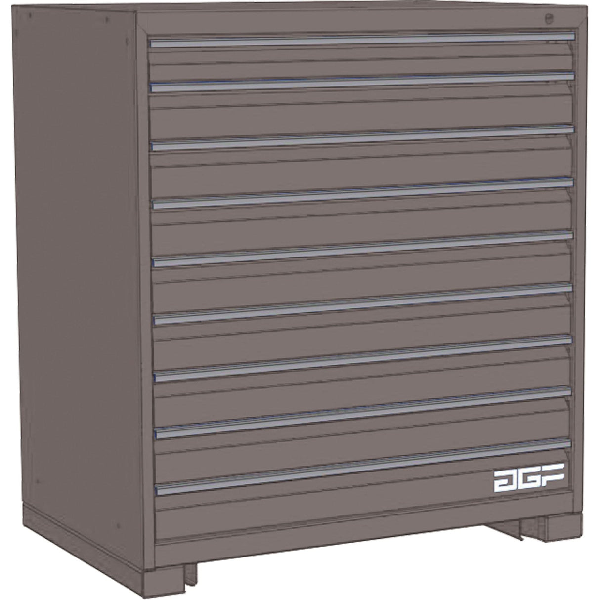 Modular Drawer Cabinet, 9 Drawers, 30" W x 28" D x 40" H, Grey