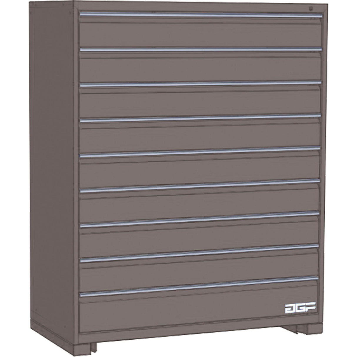 Modular Drawer Cabinet, 9 Drawers, 36" W x 24" D x 60" H, Grey