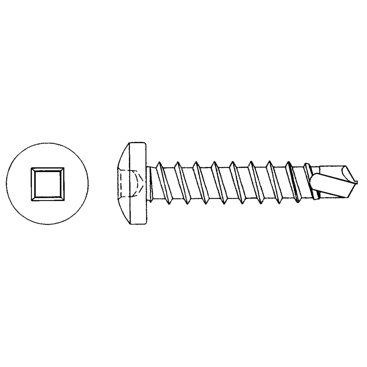 Self Drill Pan Head Screws, #10 x 1/2" L, Zinc Plated