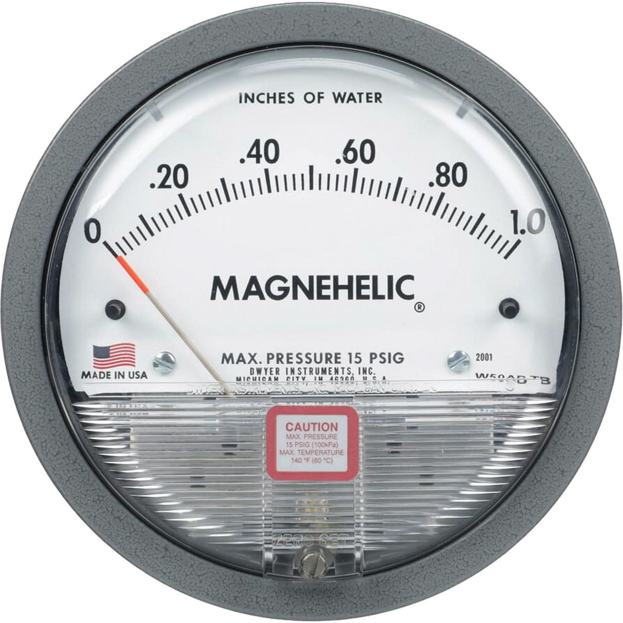 Manomètre différentiel Magnehelic® série 2000, 4-3/4" , 0 - 0.5 kPa, montage panneau, analogique à bain d'huile