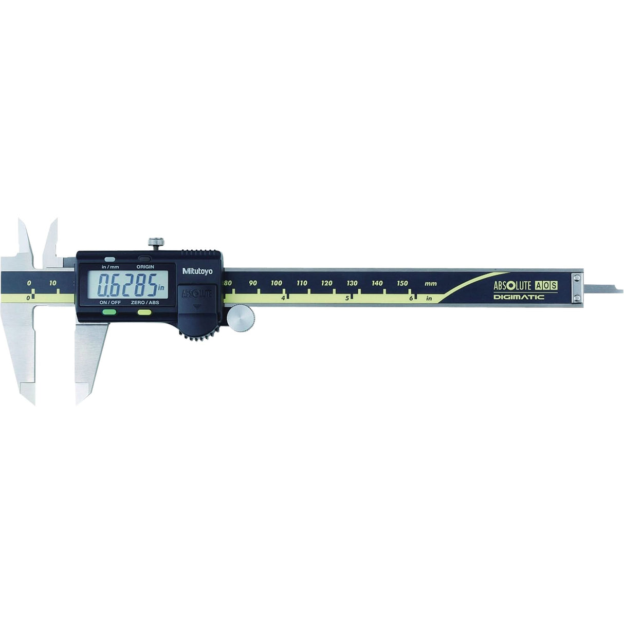 ABS Digimatic Caliper, 0.0005" (0.01 mm) Resolution, 0" - 6" (0 mm - 152 mm) Range