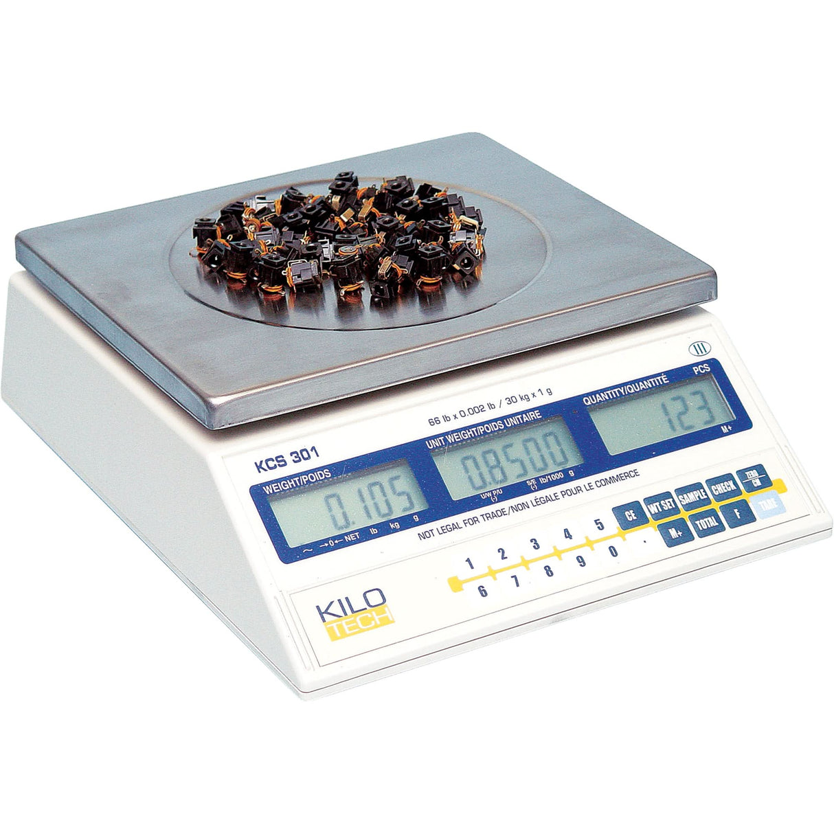 Digital Counting Scale, 66 lbs. / 30 kg Cap., 0.002 lbs. Graduations