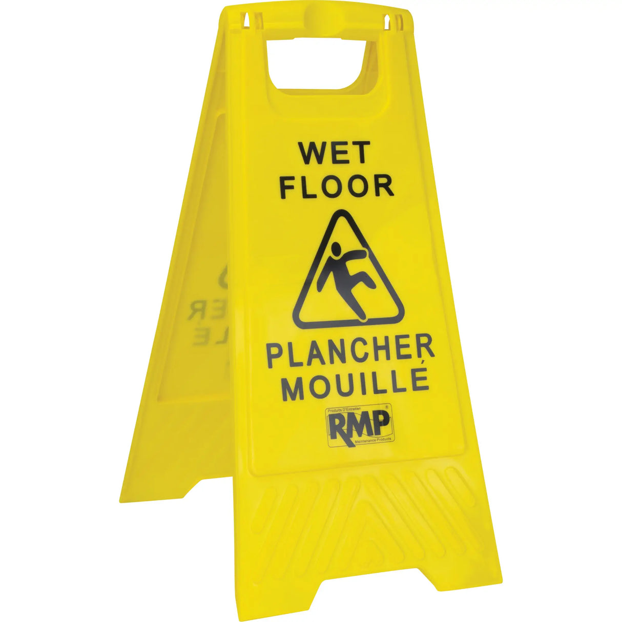 Safety Wet Floor Sign, Bilingual with Pictogram