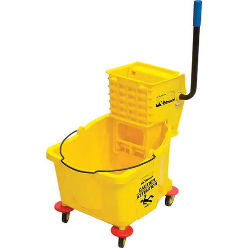 Mop Bucket and Wringer, Side Press, 9.5 US Gal.(38 Quart), Yellow