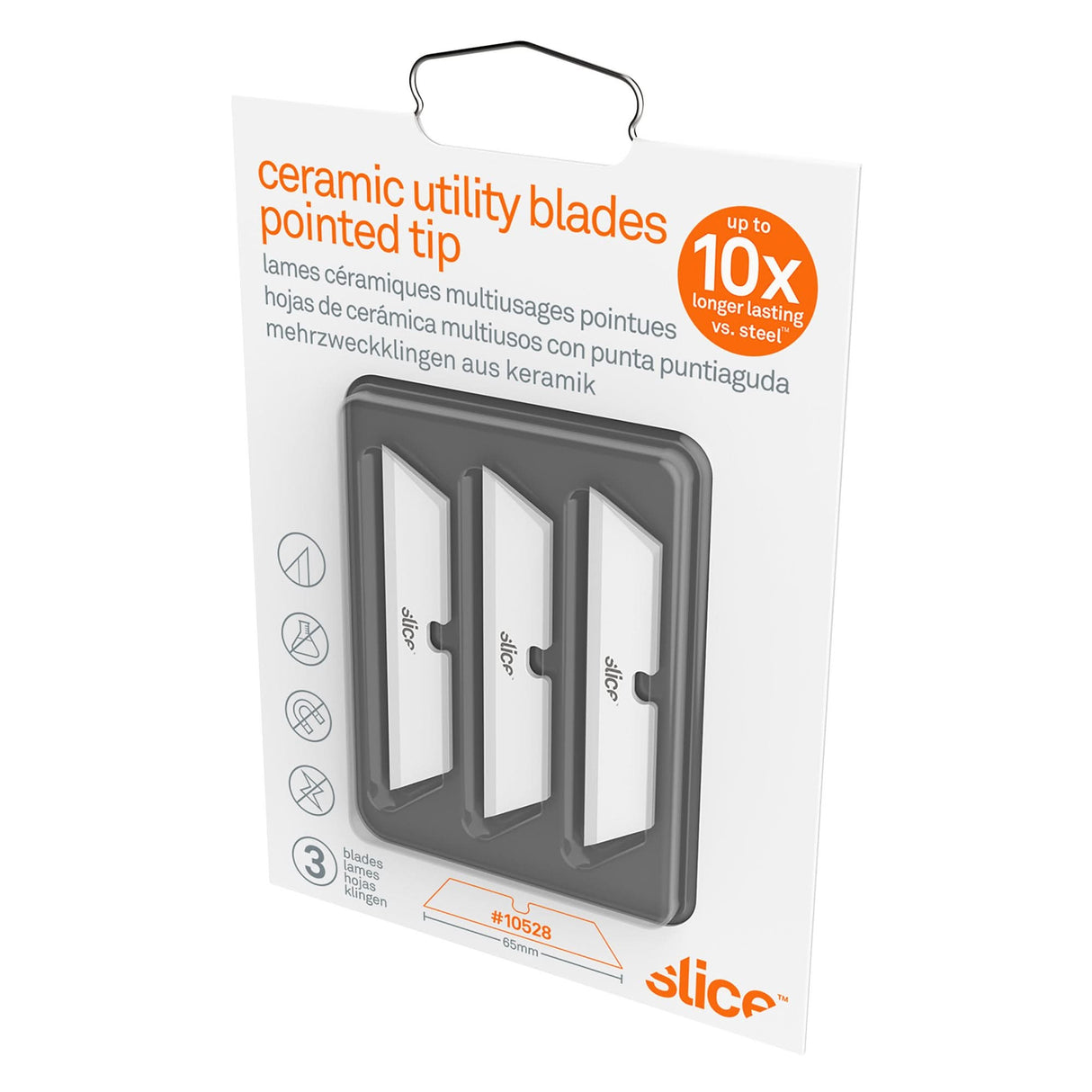 Slice™ Pointed-Tip Ceramic Utility Knife Blades, Single Style