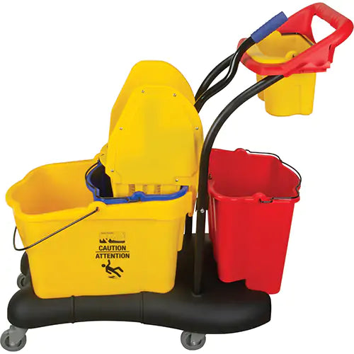Multifunctional Mop Trolley, Down Press, 9.5 US Gal.(38 Quart), Yellow