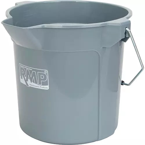 Round Bucket with Pouring Spout, 2.64 US Gal. (10.57 qt.) Capacity, Grey