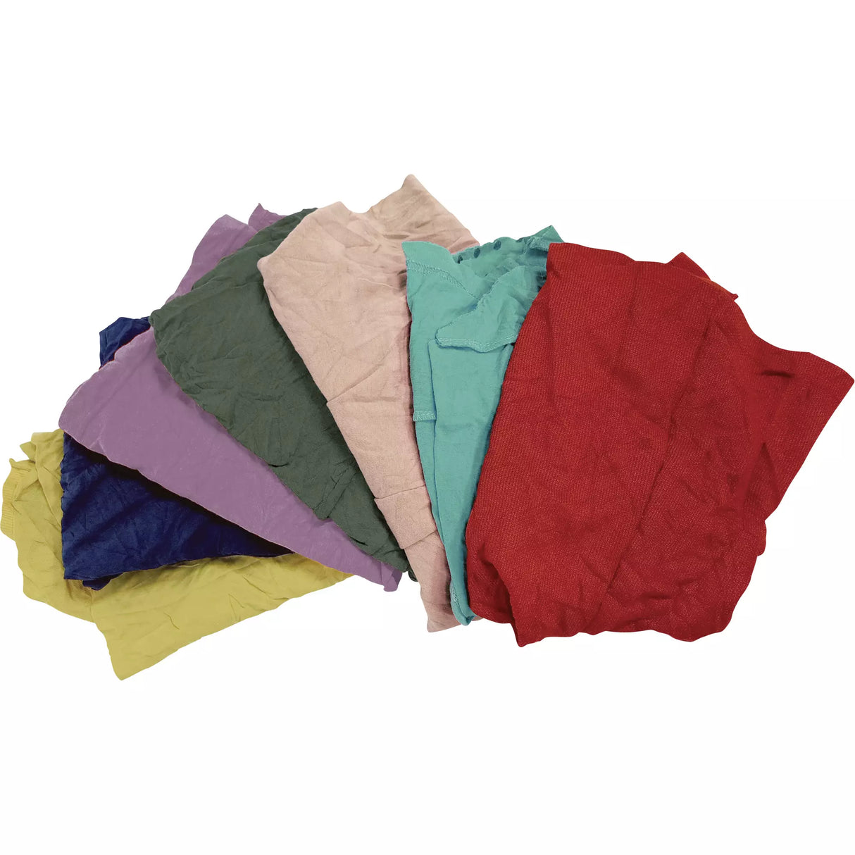 Recycled Material Wiping Rags, Cotton, Mix Colours, 25 lbs.
