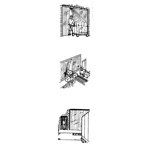 Strip Curtain Doors, 4' x 7' Door Opening, 8" Strip Width, 0.080" Strip Thickness