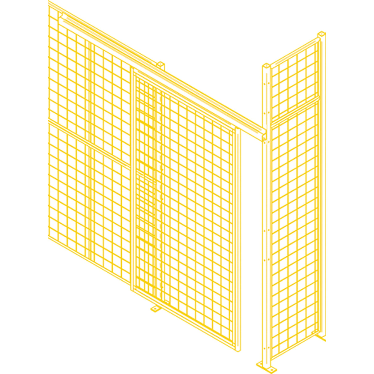 Wire Mesh Partition Components - Sliding Doors, 8' W x 8' H