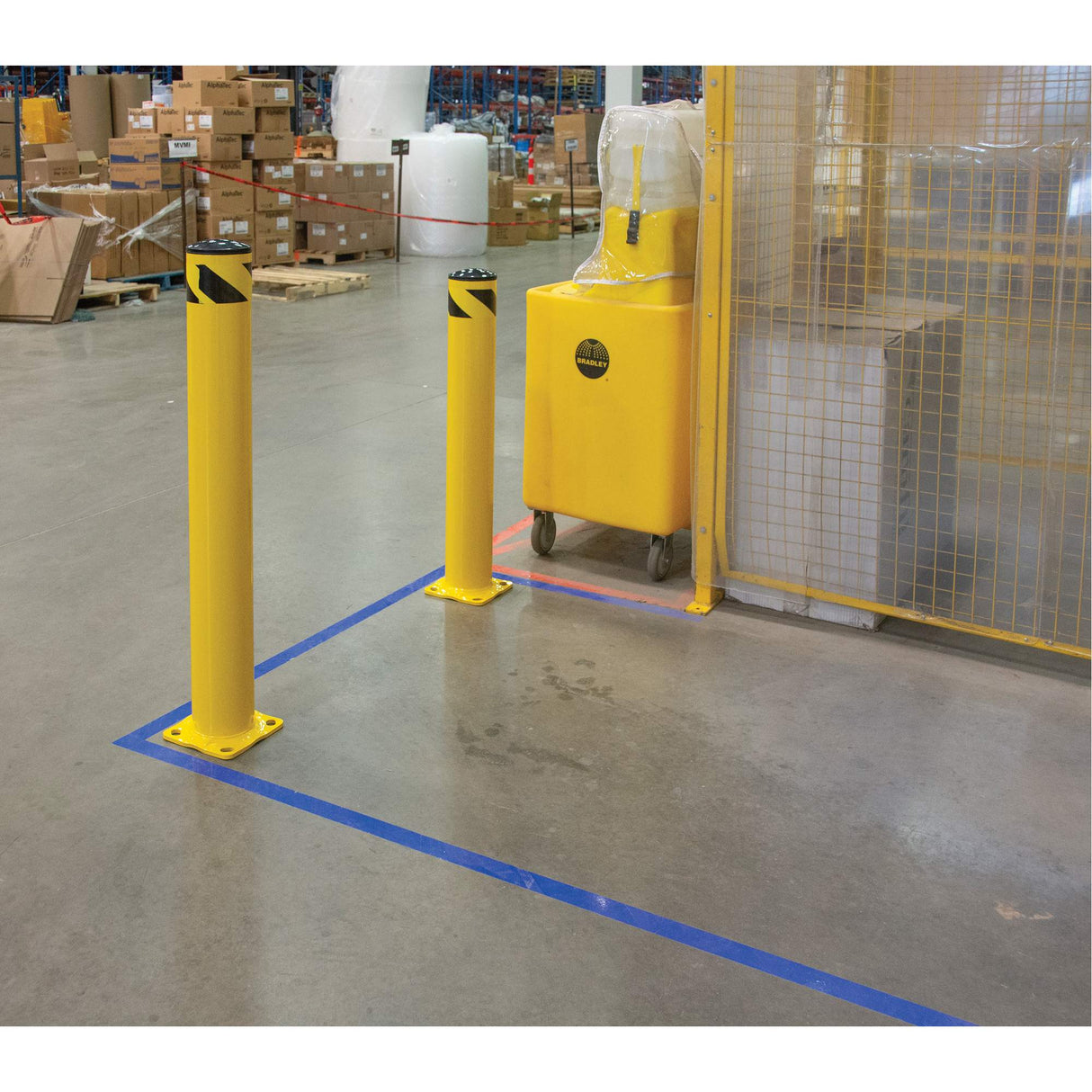 Safety Bollard, Steel, 36" H x 5-1/2" W, Yellow