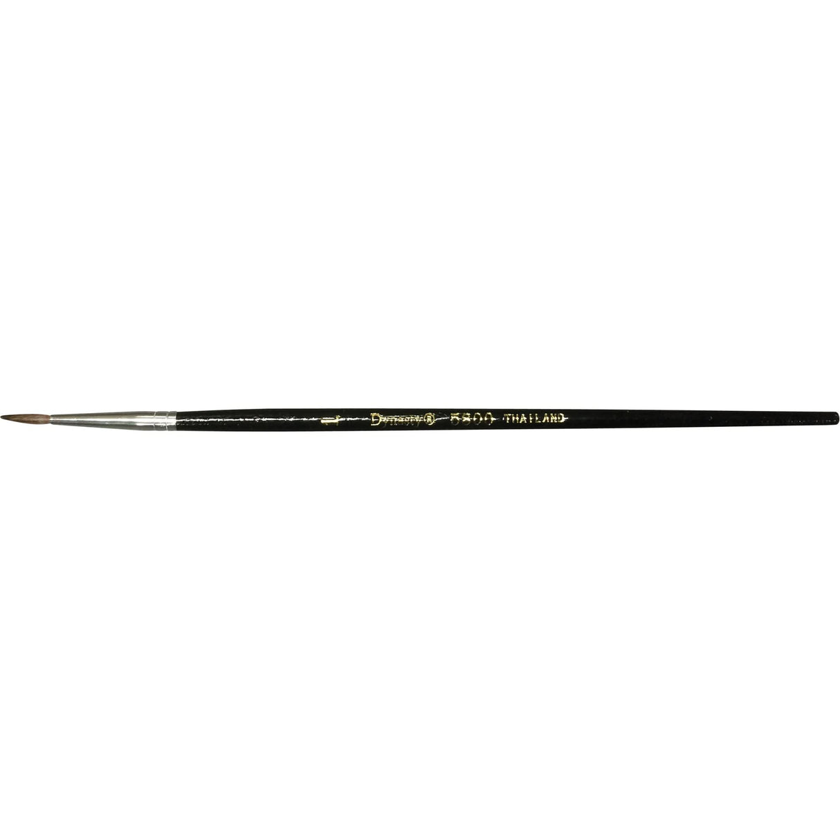 Black Pointed Bristle Artist Brush, 1.7 mm Brush Width, Camel Hair, Wood Handle
