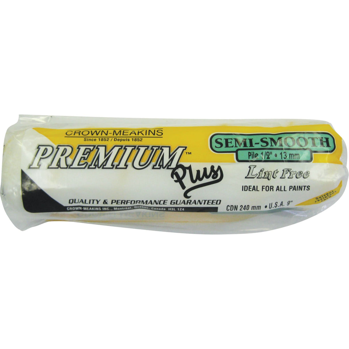 Professional Lint-Free Paint Roller Cover, 13 mm (1/2") Nap, 240 mm (9-1/2") L