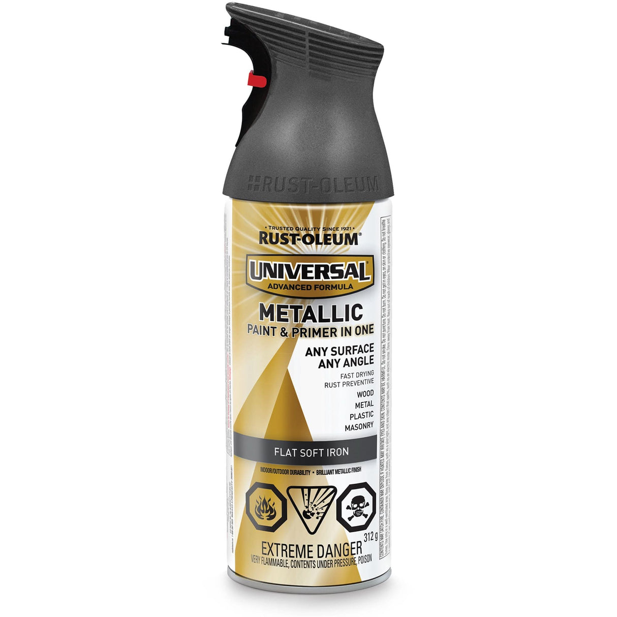 Universal® Spray Paint, Soft Iron, Flat/Metallic, Aerosol Can