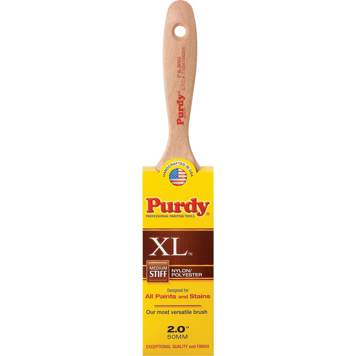XL Sprig Paint Brush, Poly/Nylon, Wood Handle, 2" Width