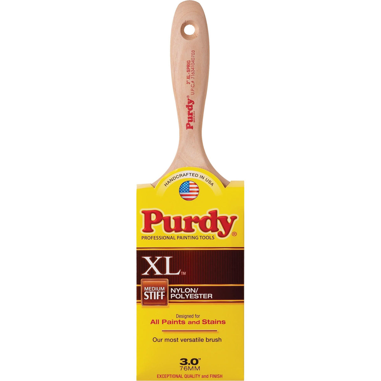 XL Sprig Paint Brush, Poly/Nylon, Wood Handle, 3" Width