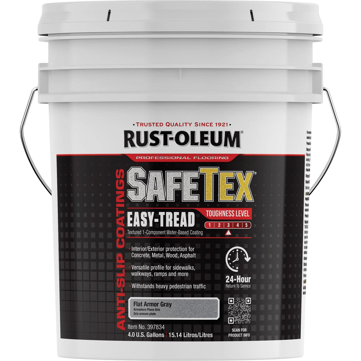 SafeTex® Easy-Tread Acrylic Coating, 4 gal., Water-Based, Flat/Textured, Grey