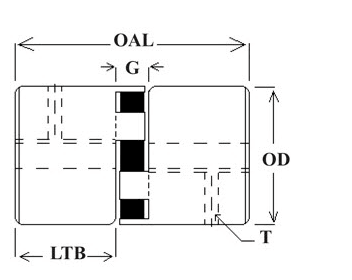 L-225 Lovejoy/Jaw Coupling - With Keyway & Set Screw