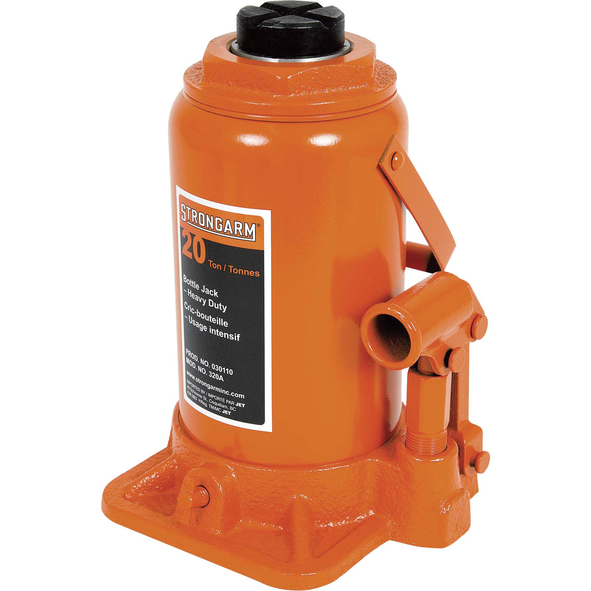 320A Bottle Jack, 20 Ton(s), 18-1/4" Raised Height