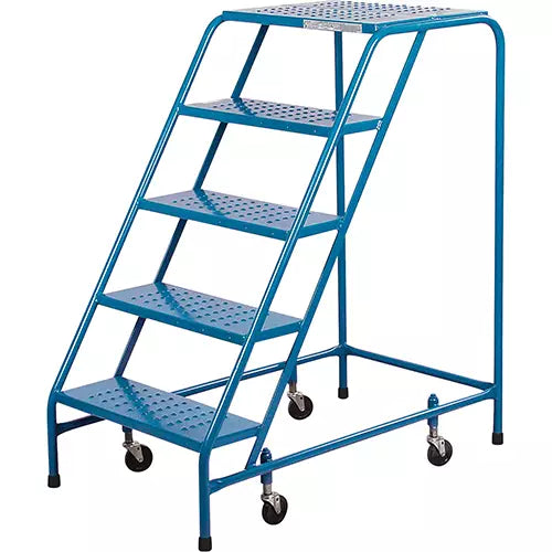 CSA Rolling Step Ladder with Locking Step Ladder, 5 Steps, 22" Step Width, 46" Platform Height, Steel