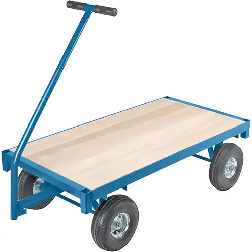 Ergonomic Platform Wagon Trucks, 24" W x 48" L, 45" Handle, 1000 lbs. Capacity, 10" Wheel Dia., Pneumatic Wheels