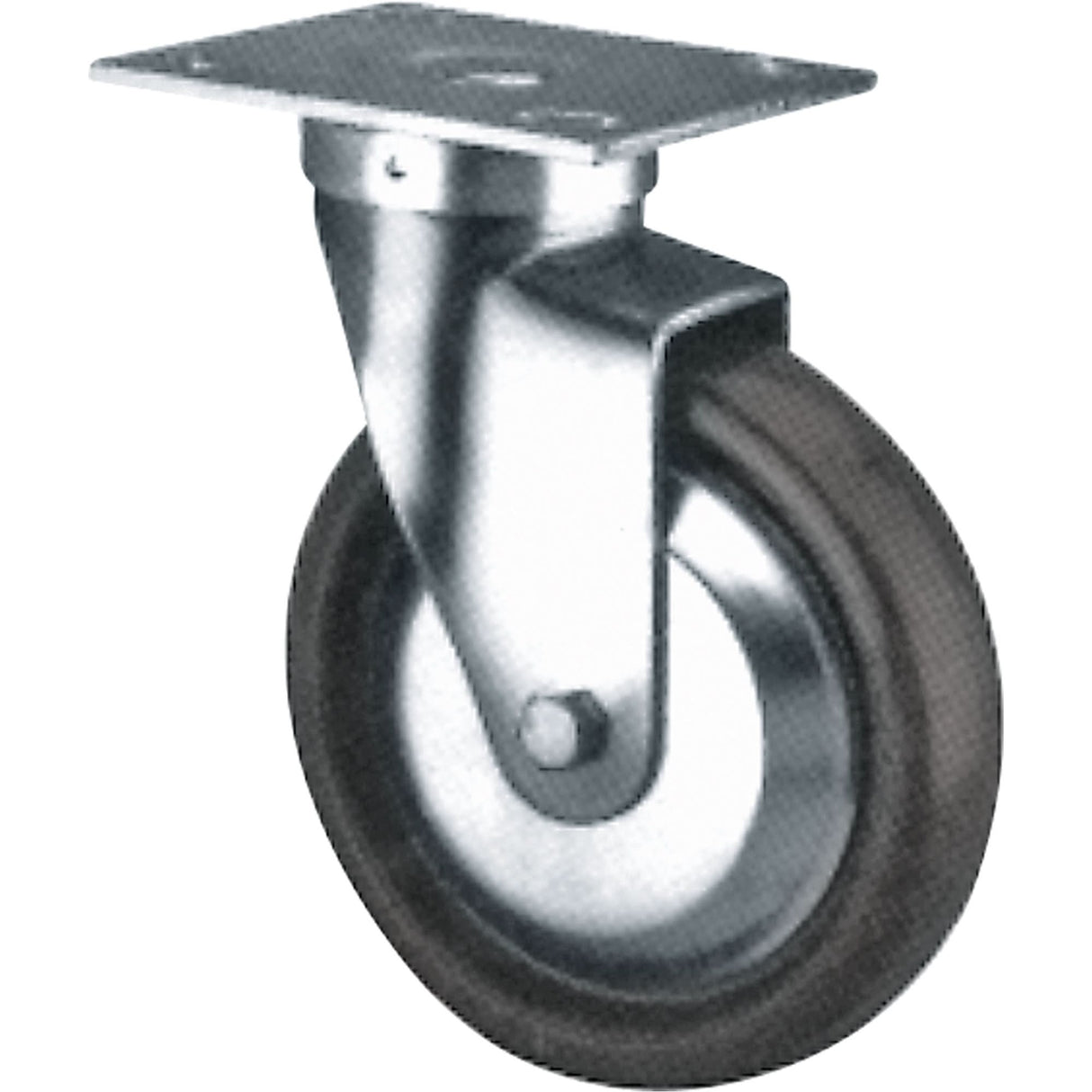 Medium/Heavy-Duty Caster, Rigid, 6" (152.4 mm), Solid Elastomer, 600 lbs. (272 kg.)