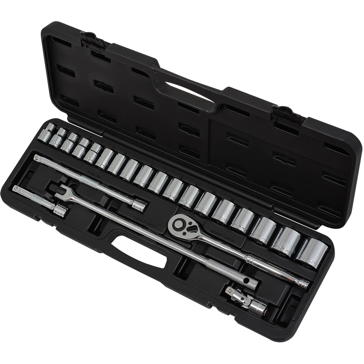Metric Socket Set, 24 Pcs, 1/2" Drive Size
