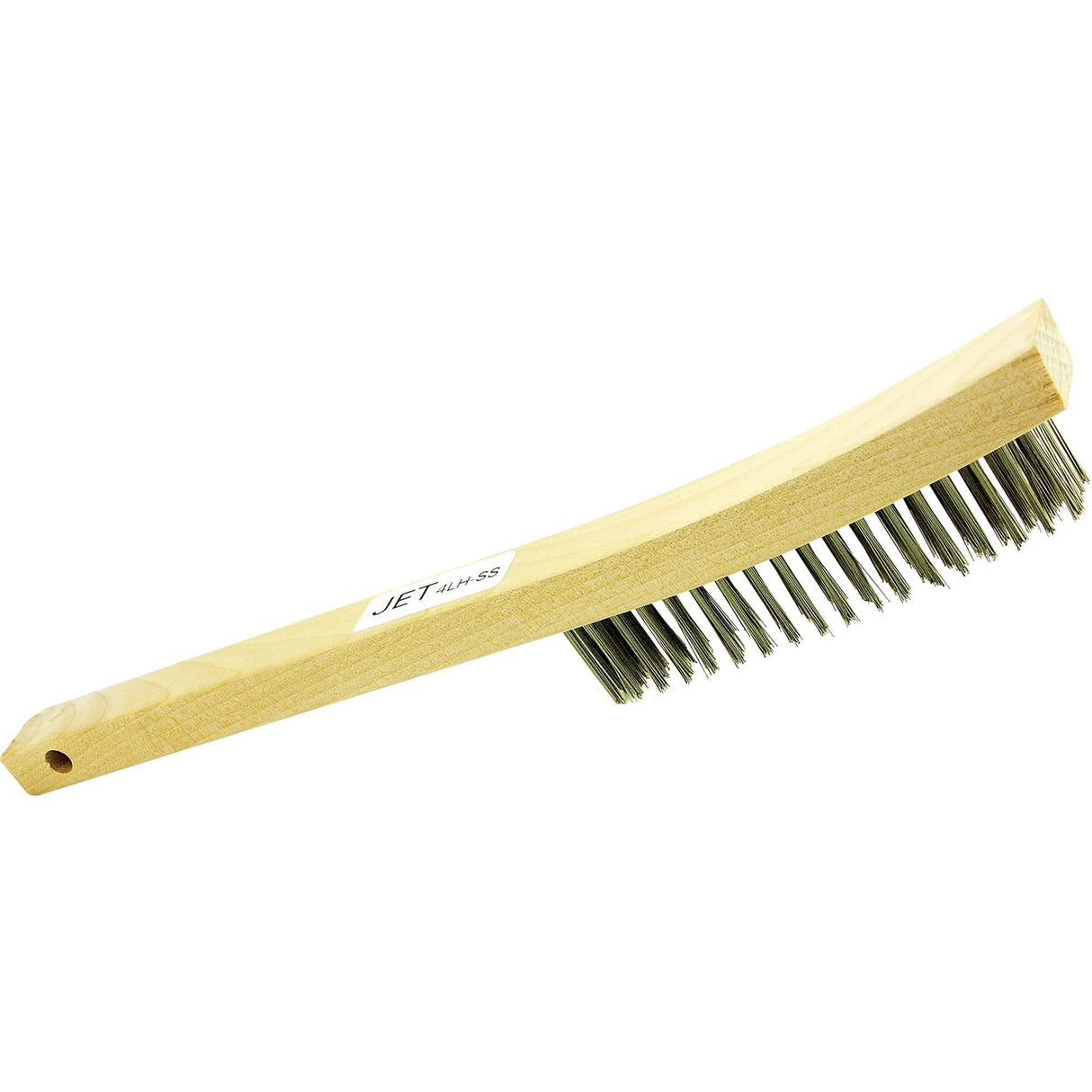 4LHSS 4-Row Long Handle Hand Wire Scratch Brush, Stainless Steel, 4 x 19 Wire Rows, 13-3/4" Long