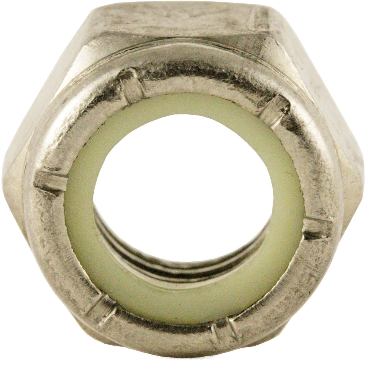 Nylon Lock Nut, 1/2" Dia., Stainless Steel, Fine