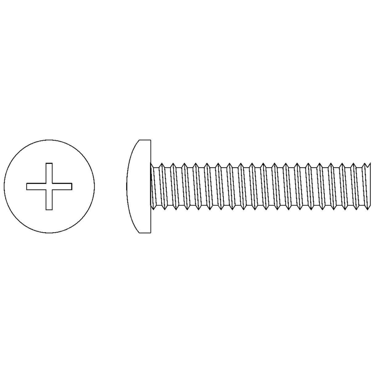 Pan Head Machine Screws, #6-32 x 1" L, Zinc Plated