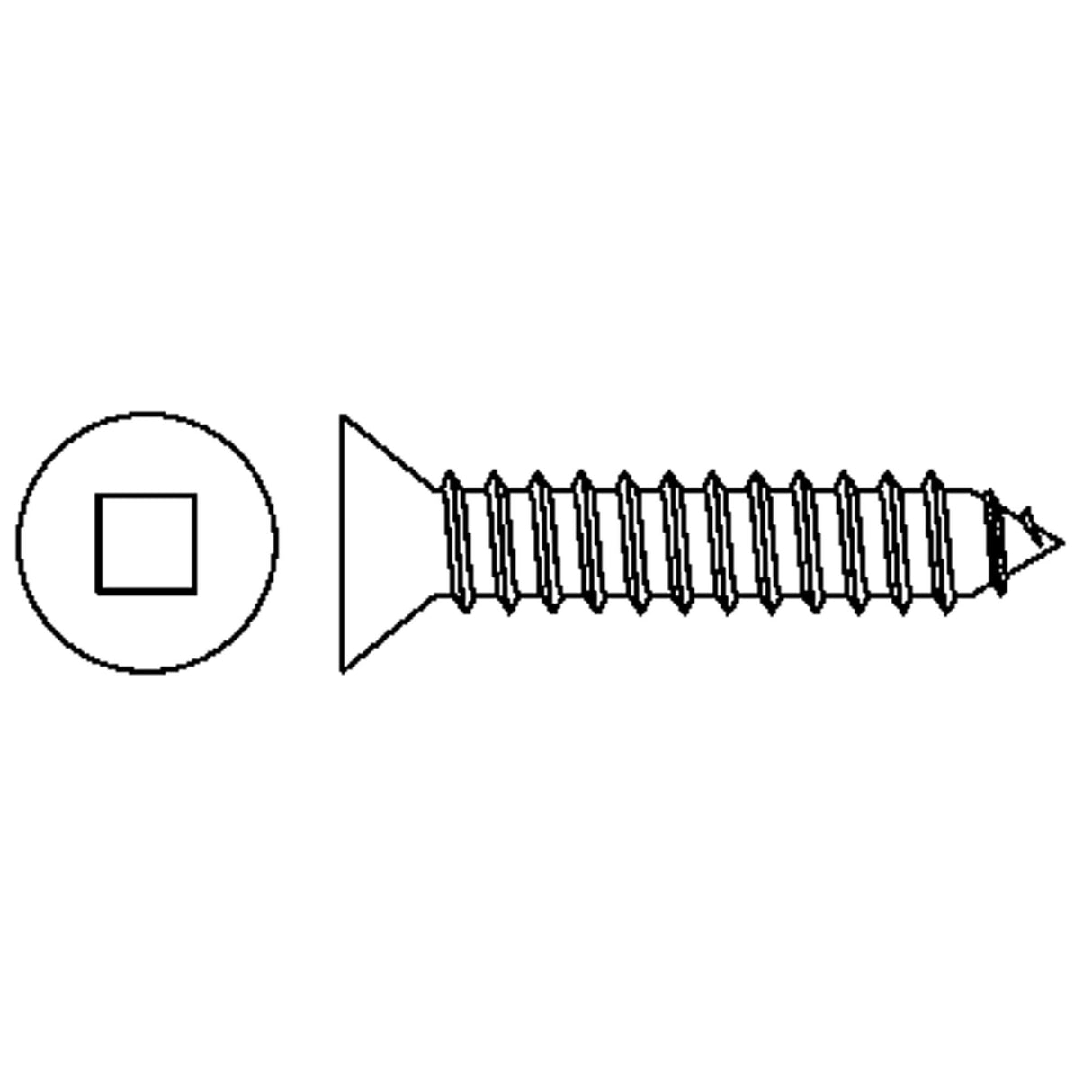 Tapping Flat Head Screws, #8 x 3/4" L, Zinc Plated
