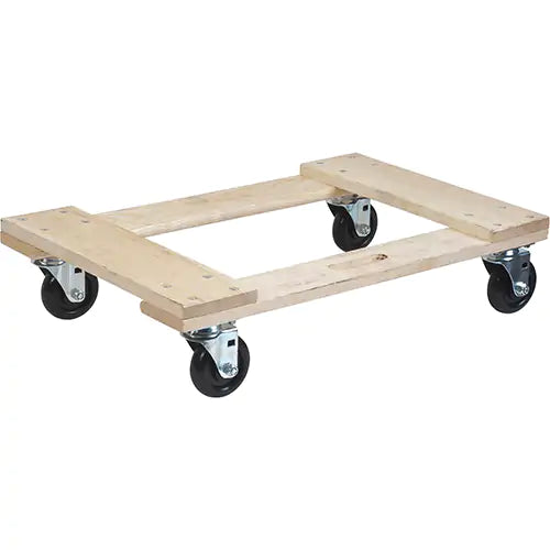 Hardwood Dolly, Polyolefin Wheels, 900 lbs. Capacity, 18" W x 24" D x 7" H