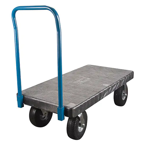 Plastic Platform Trucks, 60" L x 30" W, 1000 lbs. Cap., Pneumatic Wheels
