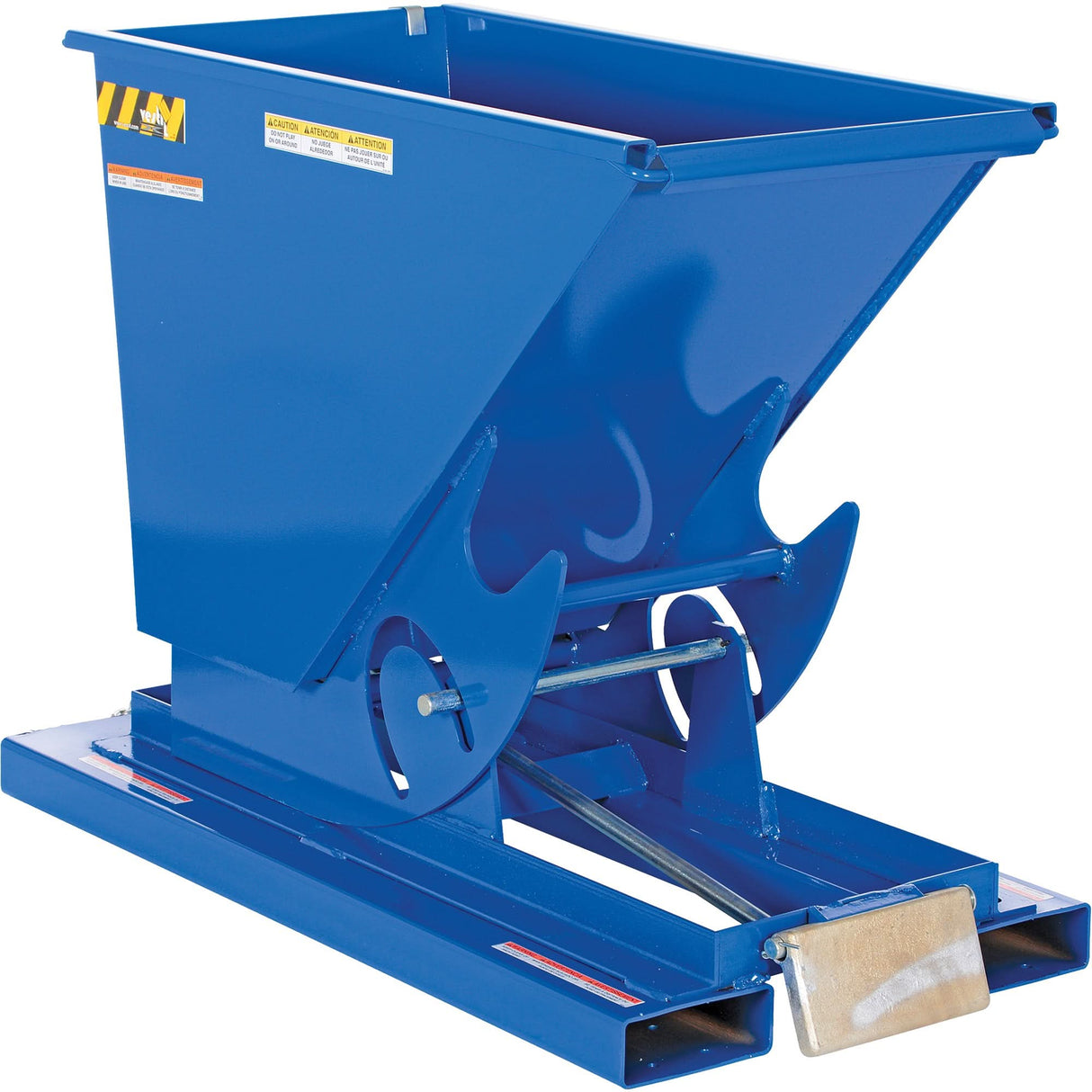 Self-Dumping Hopper, Steel, 1/3 cu.yd., Blue