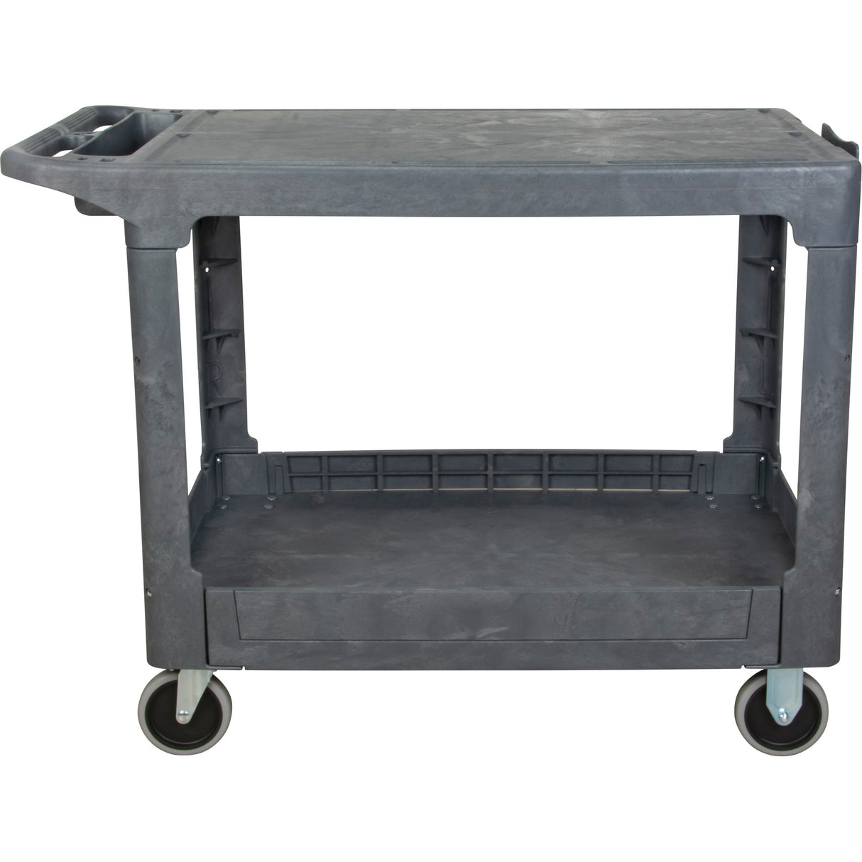 Flat-Shelf Utility Service Cart, 2 Tiers, 25-1/4" x 32-1/4" x 44", 550 lbs. Capacity