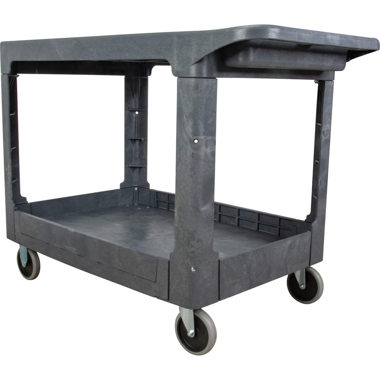 Flat-Shelf Utility Service Cart, 2 Tiers, 25-1/4" x 32-1/4" x 44", 550 lbs. Capacity