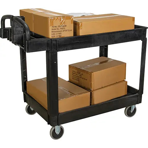 Utility Cart, 2 Tiers, 25-5/8" x 33-1/2" x 43-3/4", 550 lbs. Capacity