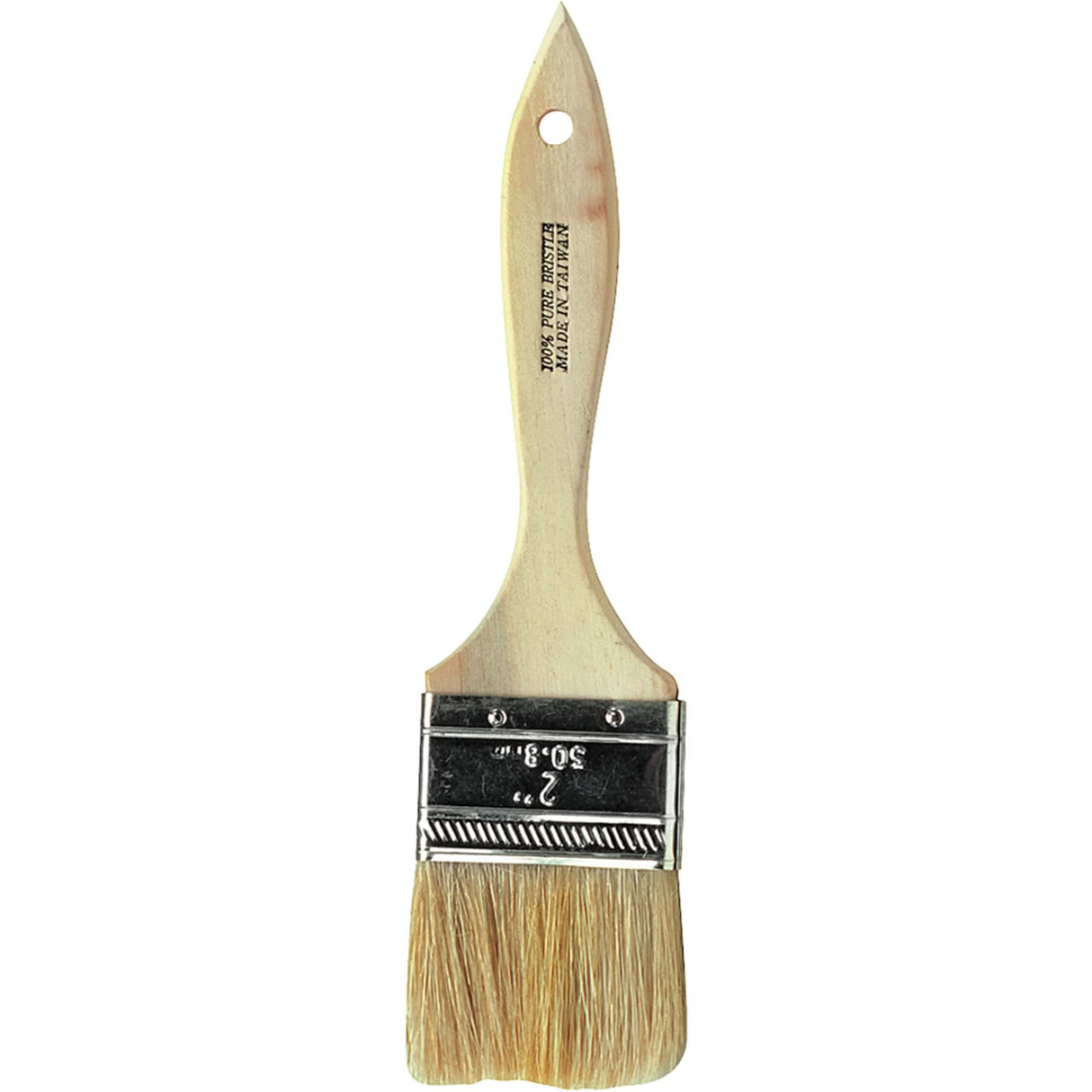 Chip/Resin Oil Paint Brush, White China, Plastic Handle, 2" Width