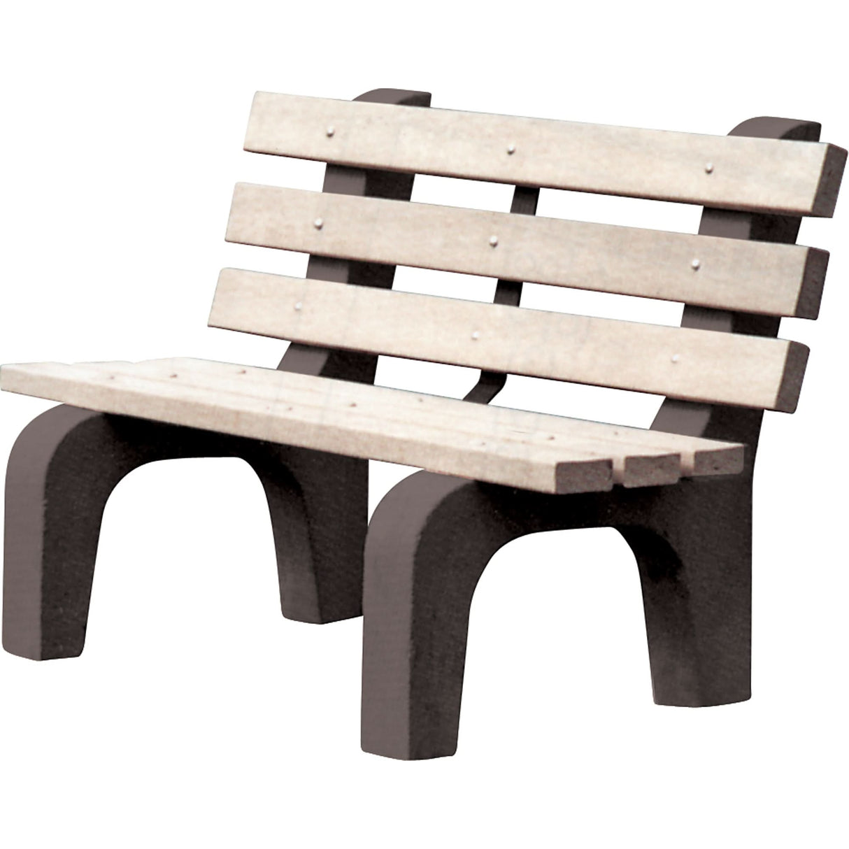 Park Benches, Recycled Plastic, 72" L x 25" W x 31" H, Grey