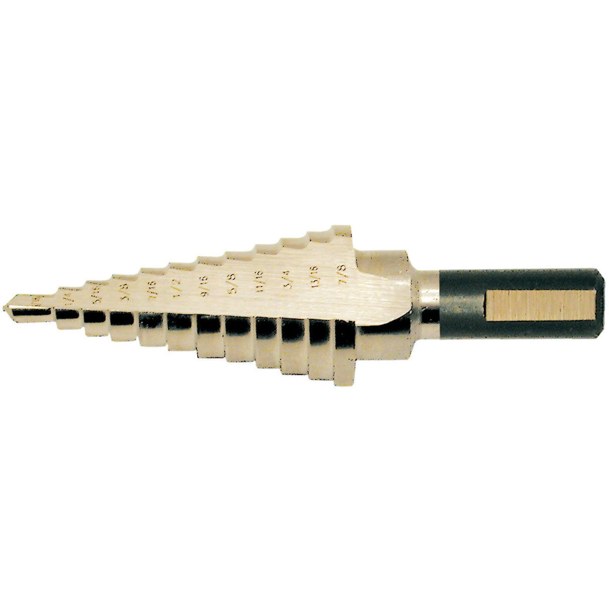 Super Premium Step Drill, 1/8" - 1/2" , 1/32" Increments, High Speed Steel