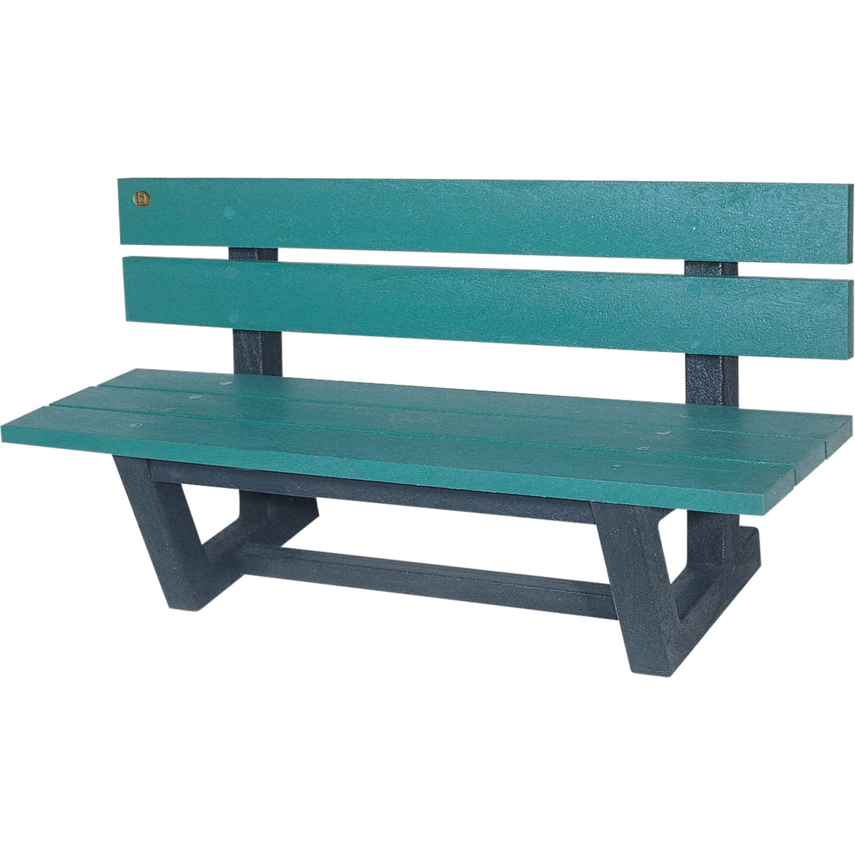 Outdoor Park Benches, Recycled Plastic, 60" L x 22-13/16" W x 29-13/16" H, Green
