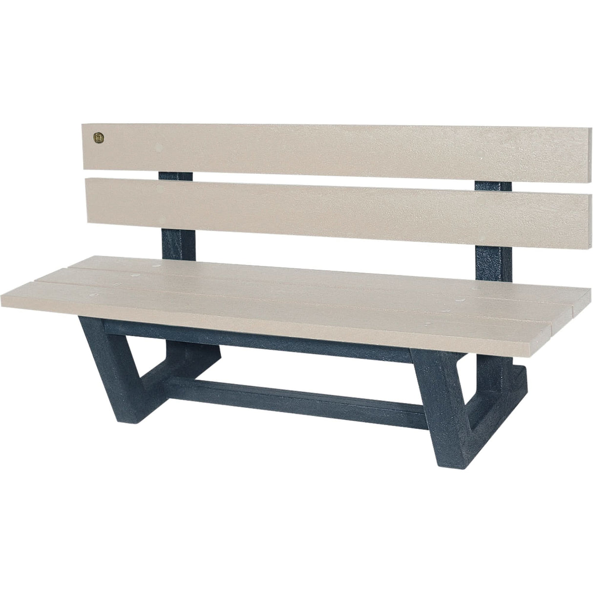 Outdoor Park Benches, Recycled Plastic, 60" L x 22-13/16" W x 29-13/16" H, Sand