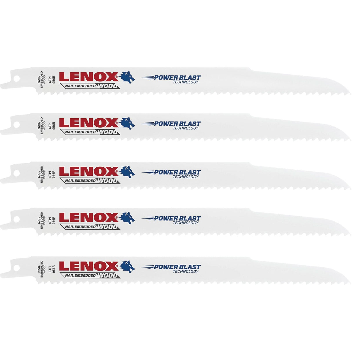 Wood Cutting Reciprocating Saw Blades, Bi-Metal, 6 TPI, 9" L x 3/4" W