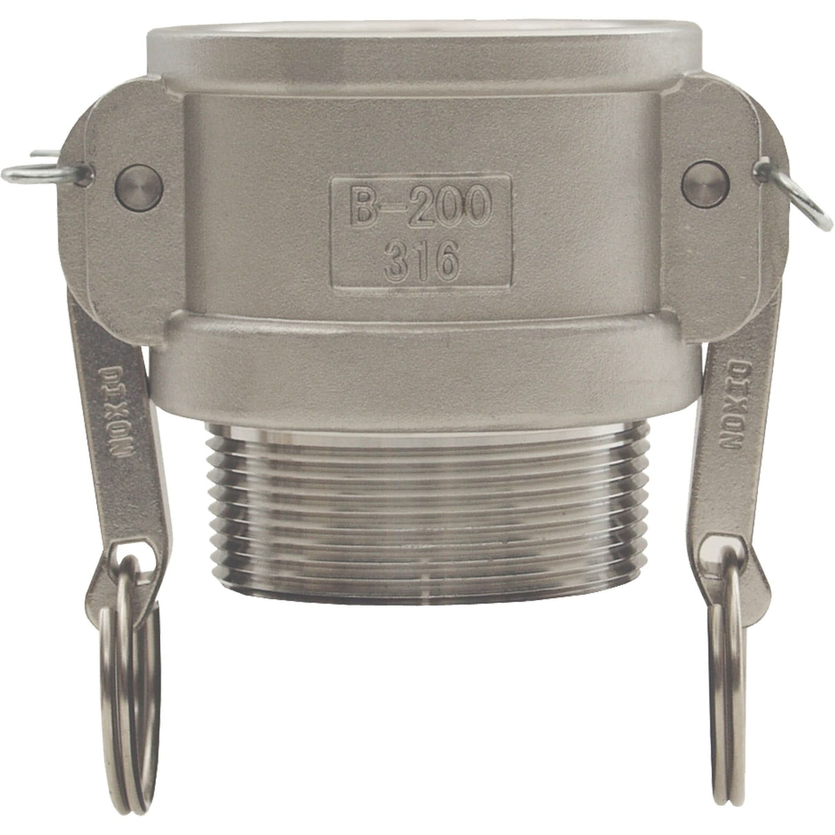 Global Cam & Groove Coupler, Stainless Steel, Type B, 4", Male NPT, 125 PSI