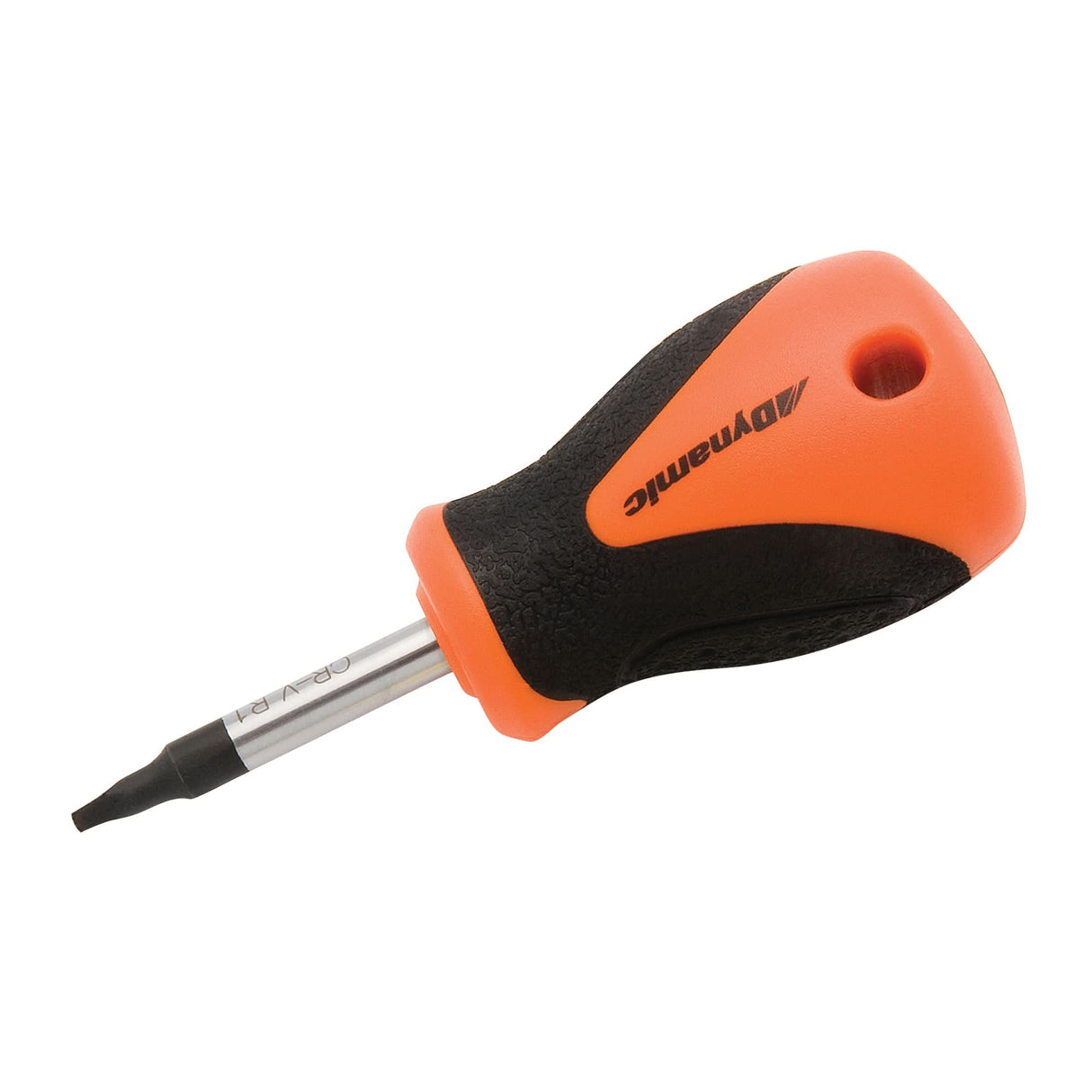 Square Recess Stubby Screwdriver, #1 Tip, Round, 3-4/5" L, Plastic/Wood/Cushion Grip Handle